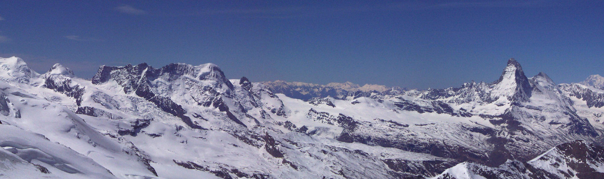 Panorama Richtung Matterhorn - Walliser Alpen